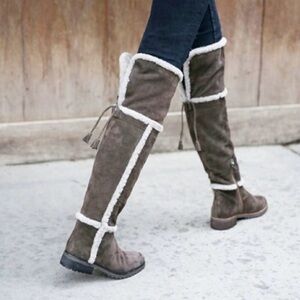 Frye Smoke Tamara Shearling Lined Over The knee Boots